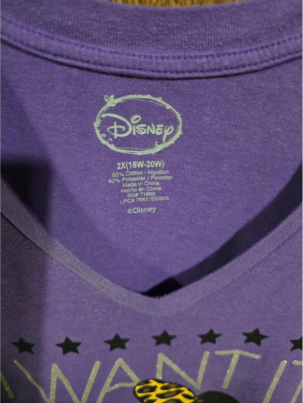 Disney Minnie Mouse Graphic T-Shirt "I Want It All" Size 2X - Picture 3 of 3
